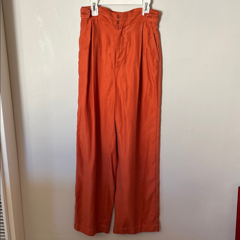 Anthropologie  Vibrant Orange Wide Leg  Chinos size 2